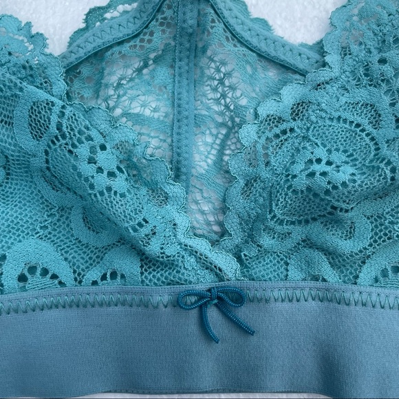 Aerie Lace Racerback Bralette, Green Medium - Picture 3 of 7